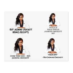 Rep Jasmine Crockett Quote Sticker Pack - Political Satire Decals - Feminist Merch - Protest Stickers