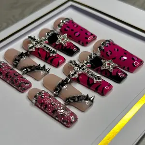 Y2K cheetah/zebra press on nails