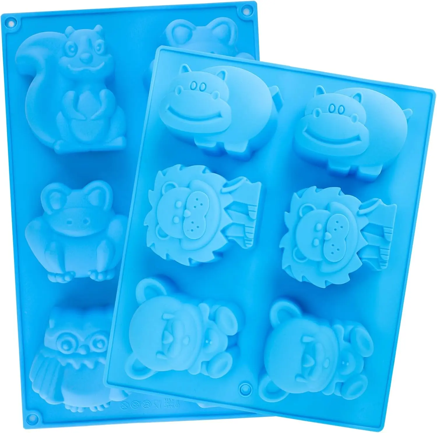 2 x Beasea Animal Cake Decoration Molds - 3D Geometric Bear & Cat Silicone Molds (2 Pack, 9.3x7.7x1.6 in), for Craft Enthusiasts, Soap Making & Baking (Up to 230℃, Before & After Use Tips Included), Before Use