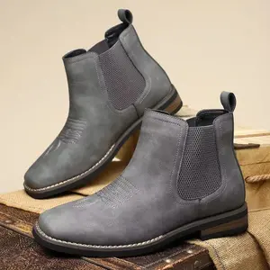Men's 2026 Faux Leather Chelsea Boots, Mid-Calf British Style, Fall-Winter Comfortable Non-Slip Shoes for Daily Work & Office, Versatile Casual Unisex Footwear