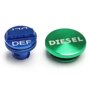 Diesel Fuel Cap for Ram & GM 3.0L Duramax Updated Larger Magnetic Aluminum Tank Gas Cap fit 2013-2019 Ram 1500 2500 3500 GM Pick-up Truck Accessories Replacement Eco Tanks Magnetic Green