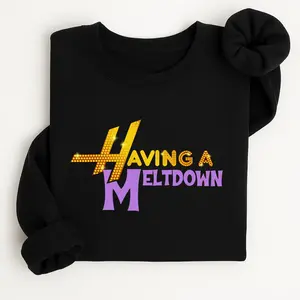 Gildan Women's Fitted Comfortable Polyester Fabric Hoodie - Funny Having A Meltdown Meme Aesthetic, Retro Y2K Graphic Pullover, Casual Streetwear Summervibes Apparel