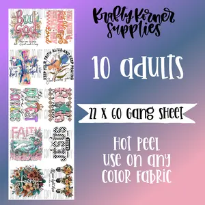 Faith DTF Transfer Gang Sheet, 22 x 60