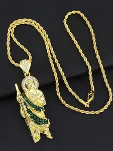 Saint Jude Pendant Necklace, Fashion Jewelry for Party, Daily Clothing Decor, Trendy All-match & Exquisite Jewelry for Birthday Gift, Dangling Charms Necklace