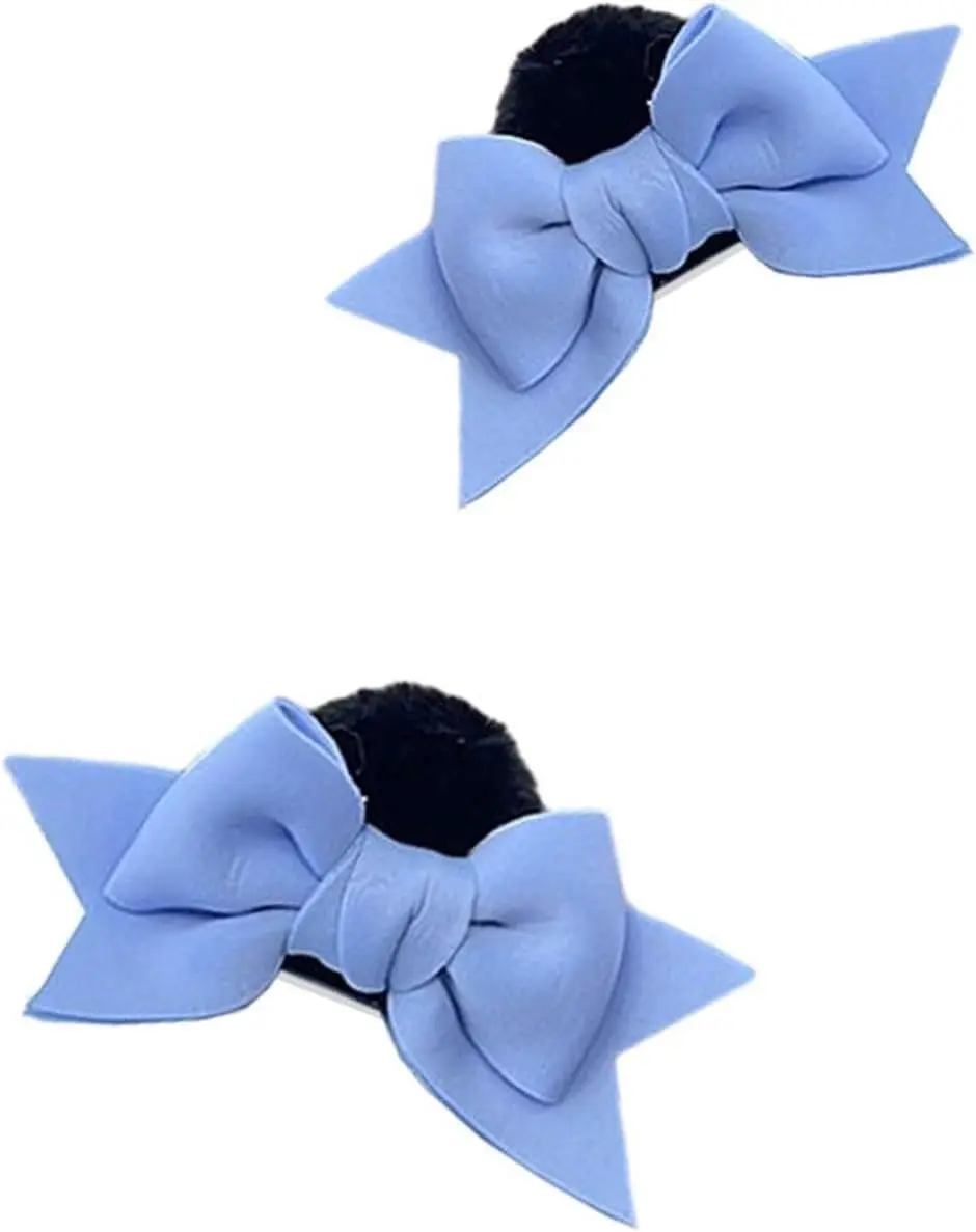 Bow Helmet Decoration, Cute Plush Cat Ears Bow Helmet Decor, Universal Self-Adhesive Fabric Crashhelmet Accessory, for Most Ski Bike, Motorcycle, Electric Vehicle