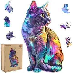 Delobil Premium Thick Puzzles for Adults with Puzzle Saver, Unique Adult Jigsaw Puzzles, Brain Teaser Family Game Gift, Leisure Time Fun Challenge & Stress Relief-Cat-200pcs