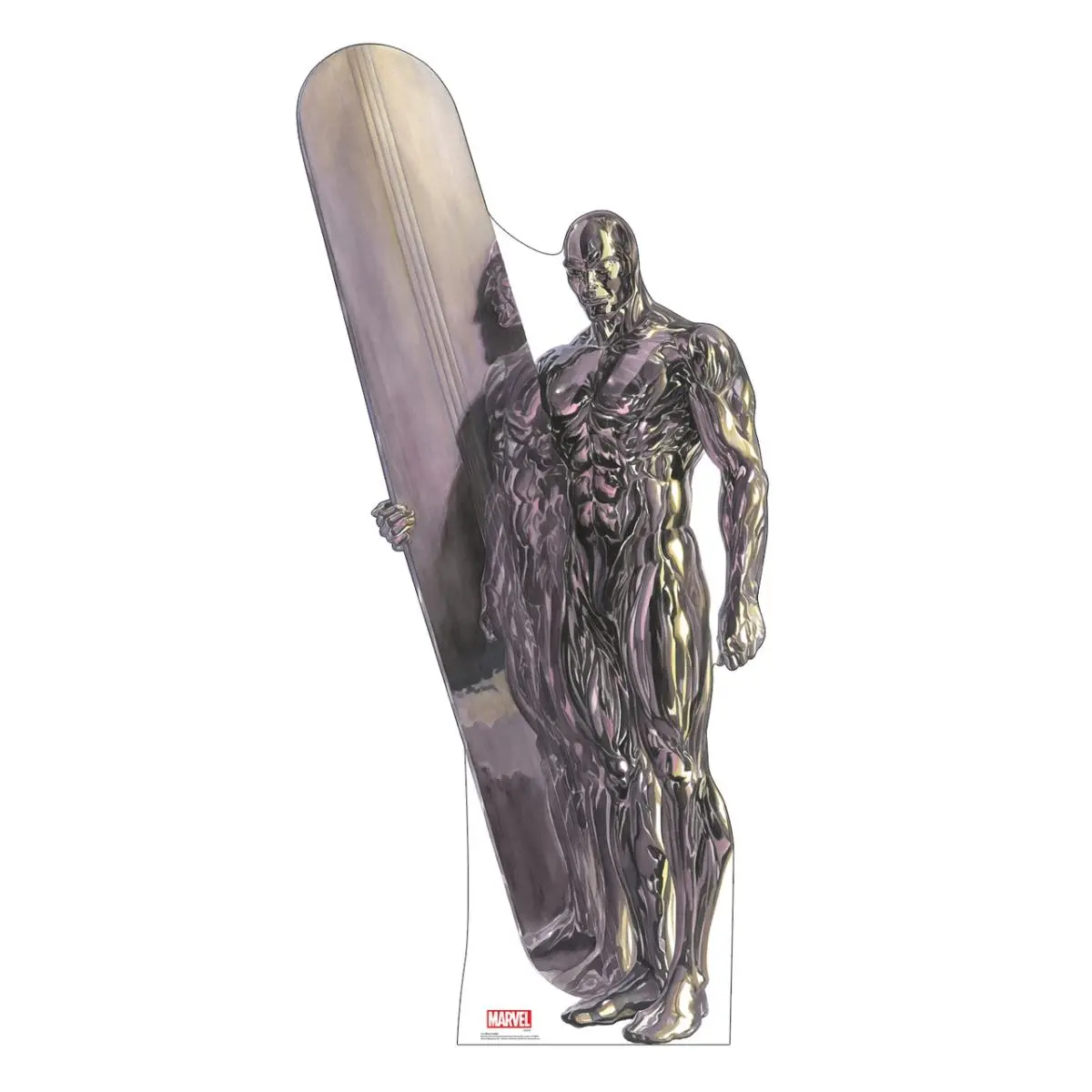 212 MAIN Lifesize Single-Side Silver Surfer Portable Cardboard Cutout, 88" x 41" Home Decor with Advanced Graphics Printing, Easy-Install Party Decor Accent