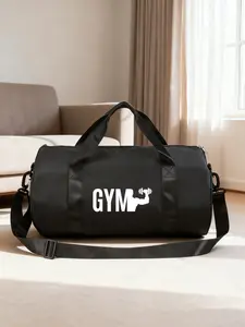 Large Capacity Gym Pattern Fitness Bag, Multifunctional Travel Backpack, Casual Nylon Luggage, Lightweight for Sports and Short Trips, Athletic Bag, Sports Bags