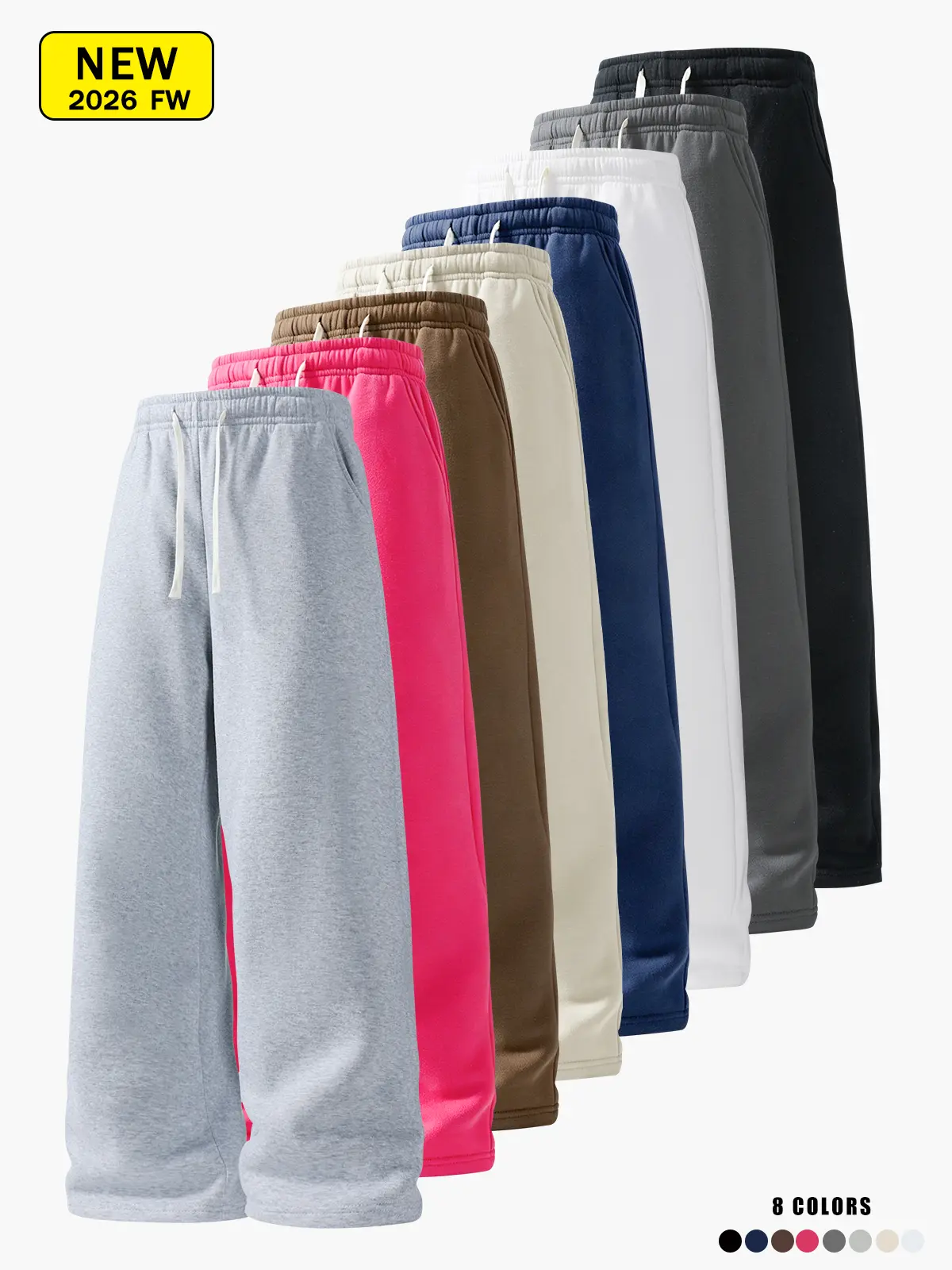 Men’s casual athletic long pants for spring and autumn, loose straight-leg fit, knit joggers that are versatile, suitable for running, fitness, training, and other outdoor activities.