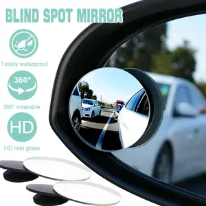 2pcs Blind Spot Mirror for Car, 360° Adjustable HD Glass Convex Safety Mirror - Wide Angle Rear View to Eliminate Blind Spots, Universal Fit for Cars, SUVs, Trucks & Vans