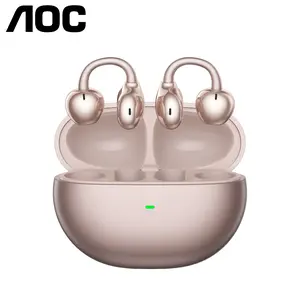 AOC ACD2544 Clip-On Wireless Headphones with 2025 Bluetooth 6.0 for Faster, Stable Connection & Low Power Use, Panoramic Stereo Sound, HD Audio, Ergonomic Design, Comfortable Fit, Life-Level Waterproof & Sweatproof