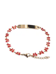 Beautiful Red Butterfly Multicolor ID Bracelet Adjustable From 7.5 Inches to 9 Inches, Name Engraving Available.