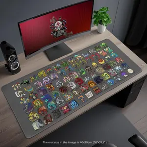 Monster Hunter Icon Design Gaming Mouse Pad - Large Desk Mat for Gamers, Hunter Gift, Office & Gaming Setup Accessory