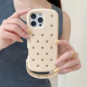 Hole cooling bracelet silicone suitable for Apple 17promax mobile phone case 16 all-inclusive anti-drop 15 cartoon 14DIY Pattern Soft Makeup Mirror Clear HD Privacy Screen Protector Kit Custom Monogram Pink Striped with Lens