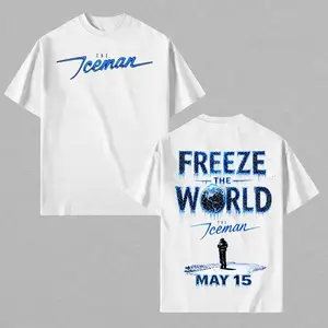 Iceman 2026 Album Tee, Rap Graphic T Shirt, Blue Ice Mask Streetwear, Double Sided Casual Music Fan Gift For Men Women