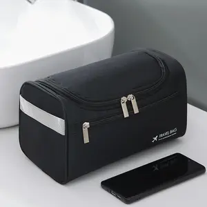 Portable Waterproof Hanging Toiletry Bag, Men's Makeup Bag, Travel Storage Organizer, Handheld Wash Bag, Ideal for Business Trips