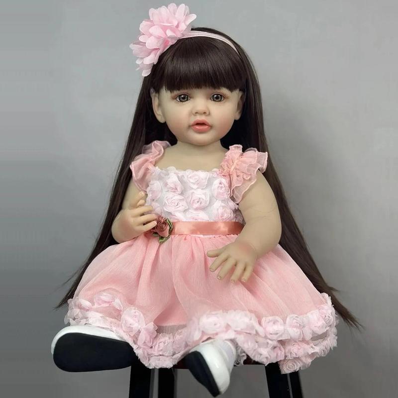 Realistic Reborn Doll, 1 Set Cute Soft Silicone Newborn Doll with Hand-painted 3D Eyelash and Lifelike Hair & Accessories, Birthday Gift for Kids, Gift #TOP PICKS