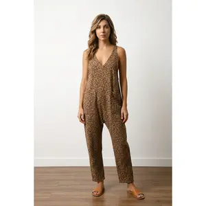 Mocha Leopard Jumpsuit