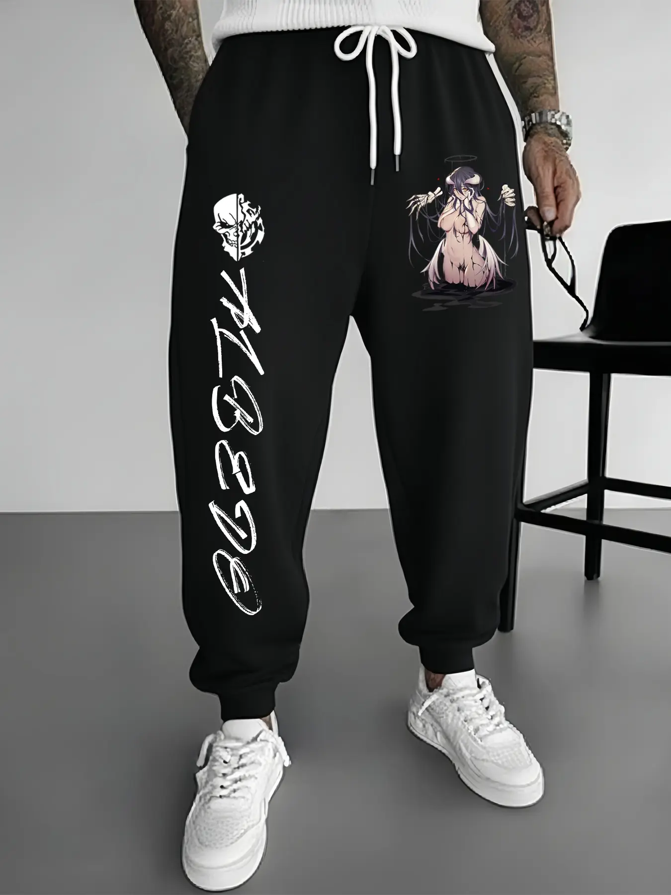 Men's Albedo Print Casual Pants, Women's Heavyweight Jogger Pants with Drawstring Waist, Fitted Long/skinny Fit, All-Season Wear, Casual Sports Trousers