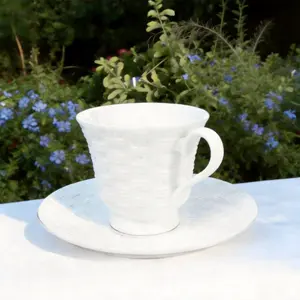 Aynsley Basketweave Lancaster Classic Teacup & Saucer, Premium Bone China British English Black Tea Aesthetic Gift