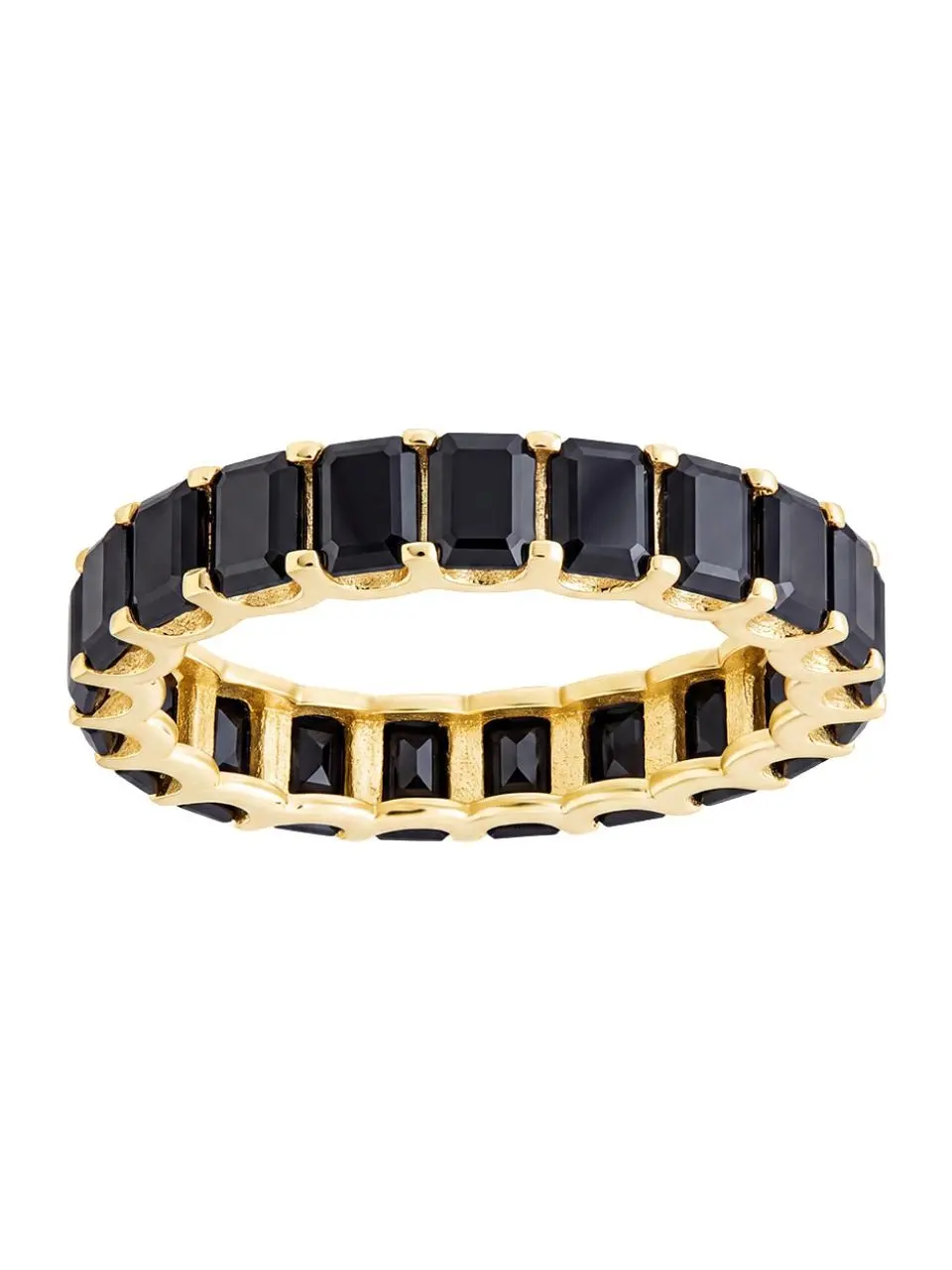 Sterling Silver Rio Baguette Black CZ Ring