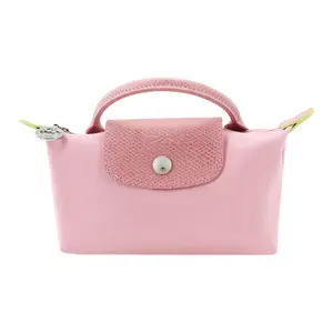 Longchamp Le Pliage Green 17 Valentine's Day Edition with Snap Zipper Closure, Short Handle, Leather Trim, Tote Bag for Women in Petal Pink