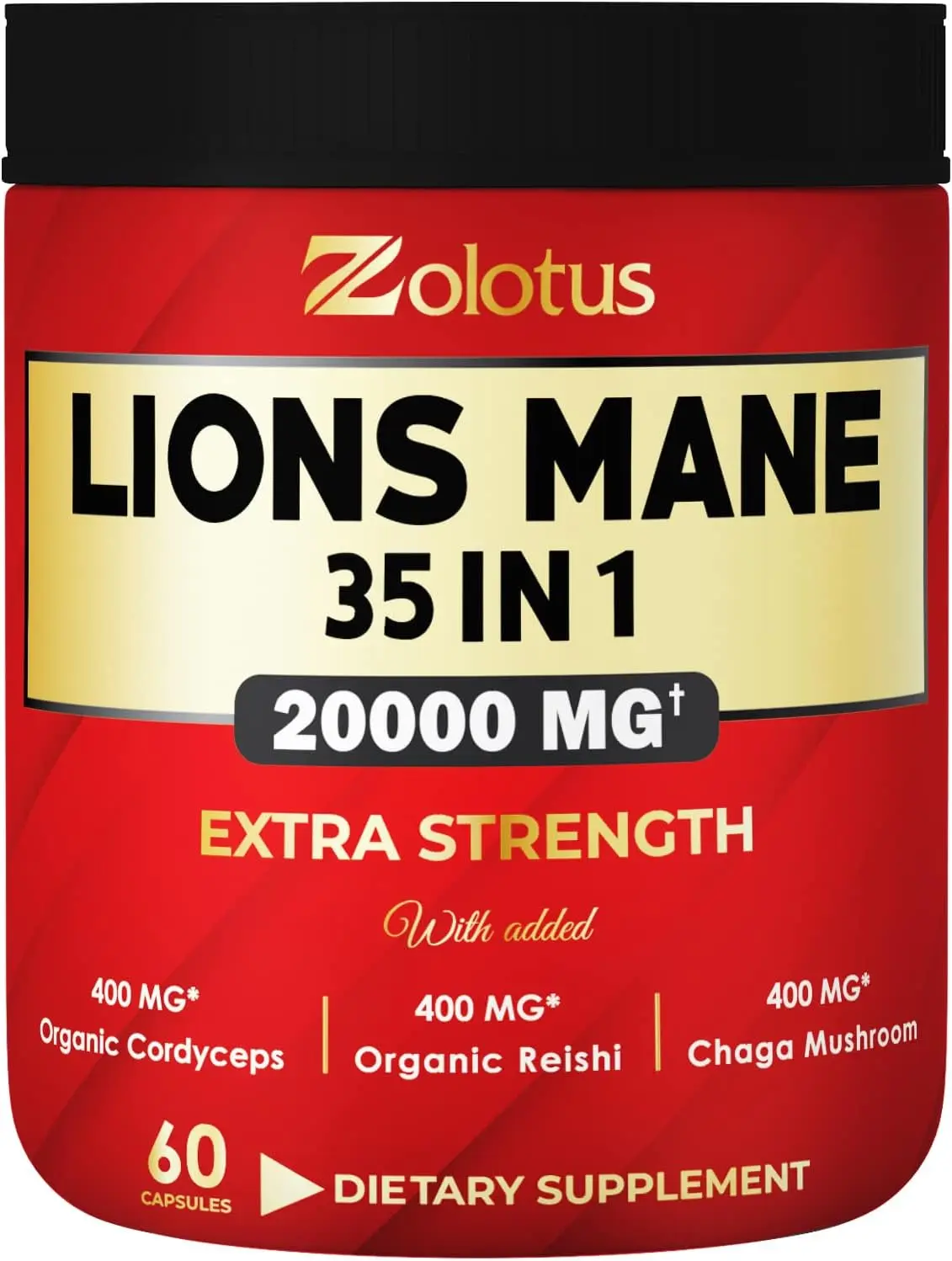 Skrilla's 35 in 1 Lions Mane Mushroom Capsules, Equivalent to 20000mg, with Cordeyceps, Reishi, Elderberry, Ashwagandha, Panax Ginseng - Focus, Memory and Brain Support Supplement, Immune Support, Energy Pills