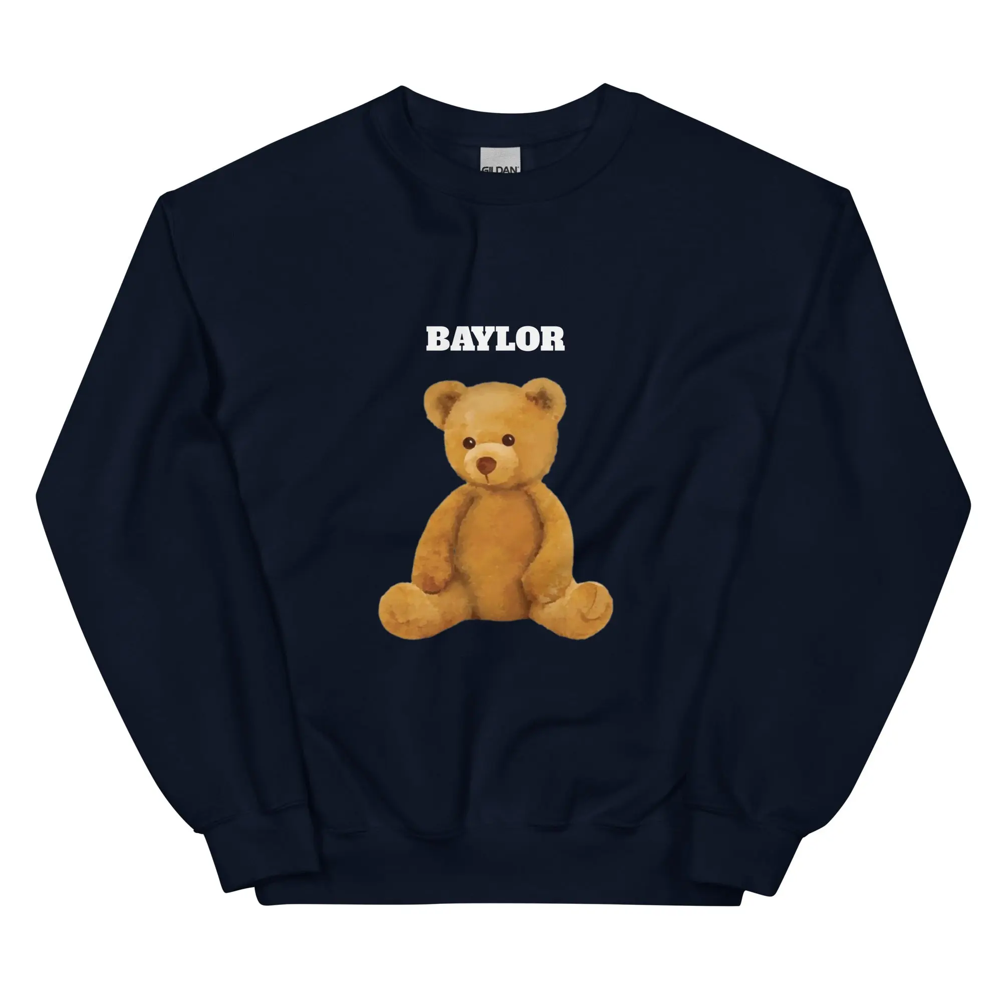 Baylor Teddy Bear Sweatshirt - Navy, Soft Knit Fabric, Classic Design, Comfortable Fit, Ideal for Casual Wear