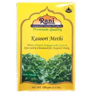 Rani Fenugreek Leaves Dried, All Natural (Kasoori Methi) 100g (3.5oz) ~ Gluten Friendly | NON-GMO ~ Vegan