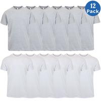 (12-Pack) Heather Grey-White