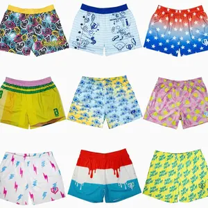 Colorful Graphic Mesh Shorts for Men, Summer Streetwear Basketball Shorts,  Lightweight Breathable Athletic Shorts