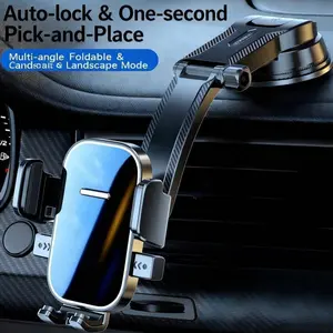 Car Phone Holder with Military-Grade Super Strong Suction – 3-in-1 Mount for Dashboard, Windshield & Vent, Hands-Free for iPhone & Android