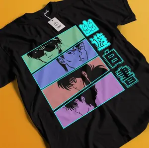 Yu Yu Hakusho Yusuke Urameshi T-shirt All Sizes, Anime Unisex Graphic Printed Cotton Tee Casual Top For Anime Lover, Classic Streetwear Outfits