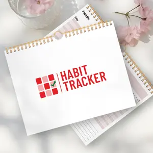 A4 Habit Tracker, 1 Count 12 Months Recordable Undated Daily Weekly Monthly Habit Tracker Planner, Calendar Journal Spiral Bound Planner, Planner Notebook, Productivity Planner, Office Stationery Supplies