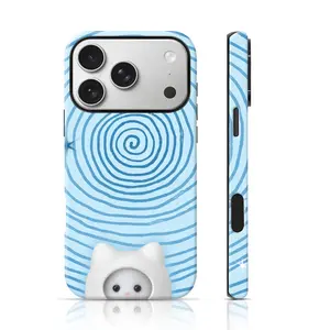 Ghost Cat Starry Swirl Design Phone Protector 360 Protection for iPhone 17 Pro Max/16 Pro Max /15Pro Max 15/14/13/12 & Samsung S26 /S25Ultra Trendy Personalized Phone Case