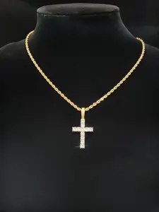 Zirconia Cross Pendant Necklace for Men & Women (1 Piece), Fashion Jewelry for Party, Daily Clothing Decor, Trendy All-match & Exquisite Jewelry for Birthday Gif