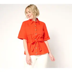BEAUTIFUL by Lawrence Zarian The Milinda Short Sleeve Safari Jacket