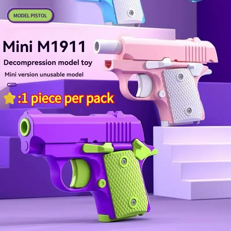 1PC-Mini Gravity Carrot Gun Toy Blasters, 3D Printed Reverse Blowback Handheld Cosplay Prop, Prop Guns, Miniature 1911 Style Plaything for Kids & Collectors