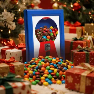 Candy Dispenser, Rare Vintage Portable Candy Stand - Hanging Candy Machine Artwork, Mini Wall Mounted Gumball Machine, Snack Rotating Frame Display, Can Be Hanged on the Wall or Placed on a Table