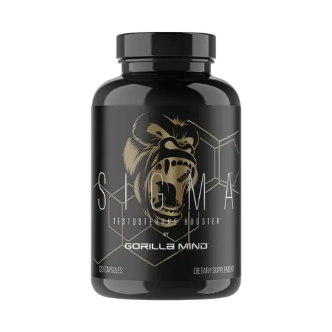 Gorilla Mind Sigma Premium Testosterone Dietary Gym Supplement - Booster for Adults’ Physique Goals, Lead-Boosting Botanical Formula with Standardized KSM-66 Ashwagandha, 1% Eurycomanone Tongkat Ali, Fadogia Agrestis Extract - 120 Capsules (60 Servings)