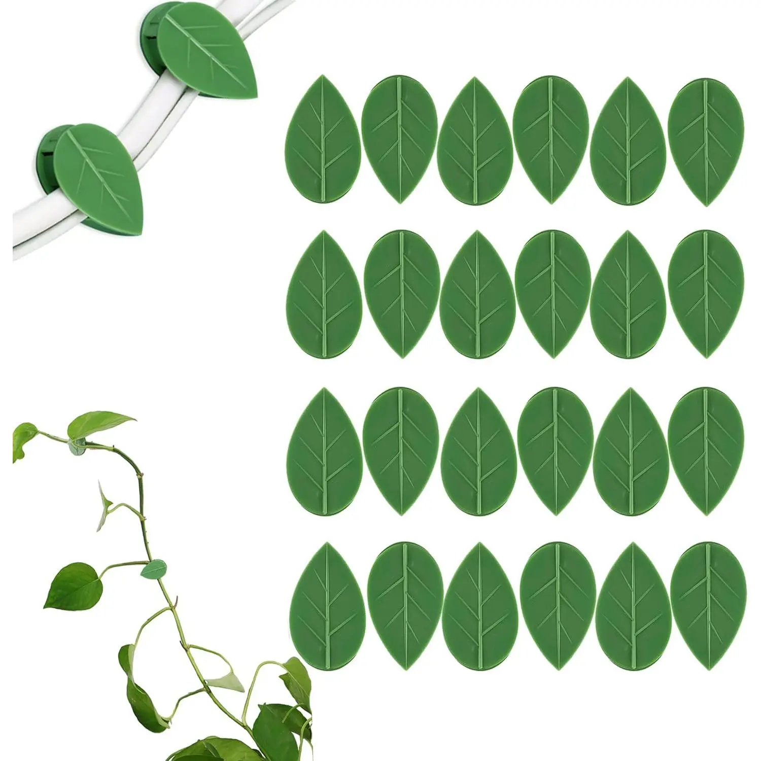 24 count  Climbing Wall Fixture Clips,  Fixer Invisible Wall Vines Fixing Clips with 24 count  Adhesive Sticker, Self-Adhesive Hook  Vine Support Holder