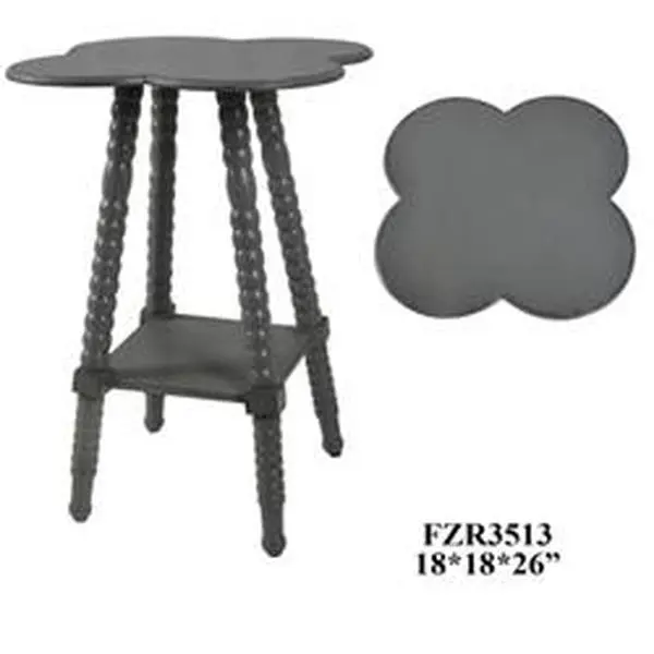 Bar Harbor Clover-Shaped Side Table - Grey Indoor Furniture Accent End Table, Side Tables