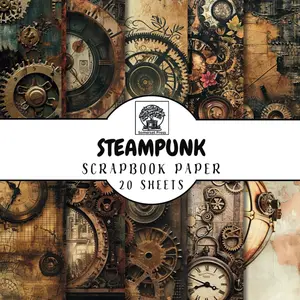 Steampunk Scrapbook Paper: 20 Double-Sided Shabby Steampunk Themed Sheets for Scrapbooking, Junk Journals, Card Making, Decoupage, Origami, Paper ... Media (Scrapbook Paper by Somerset Press)