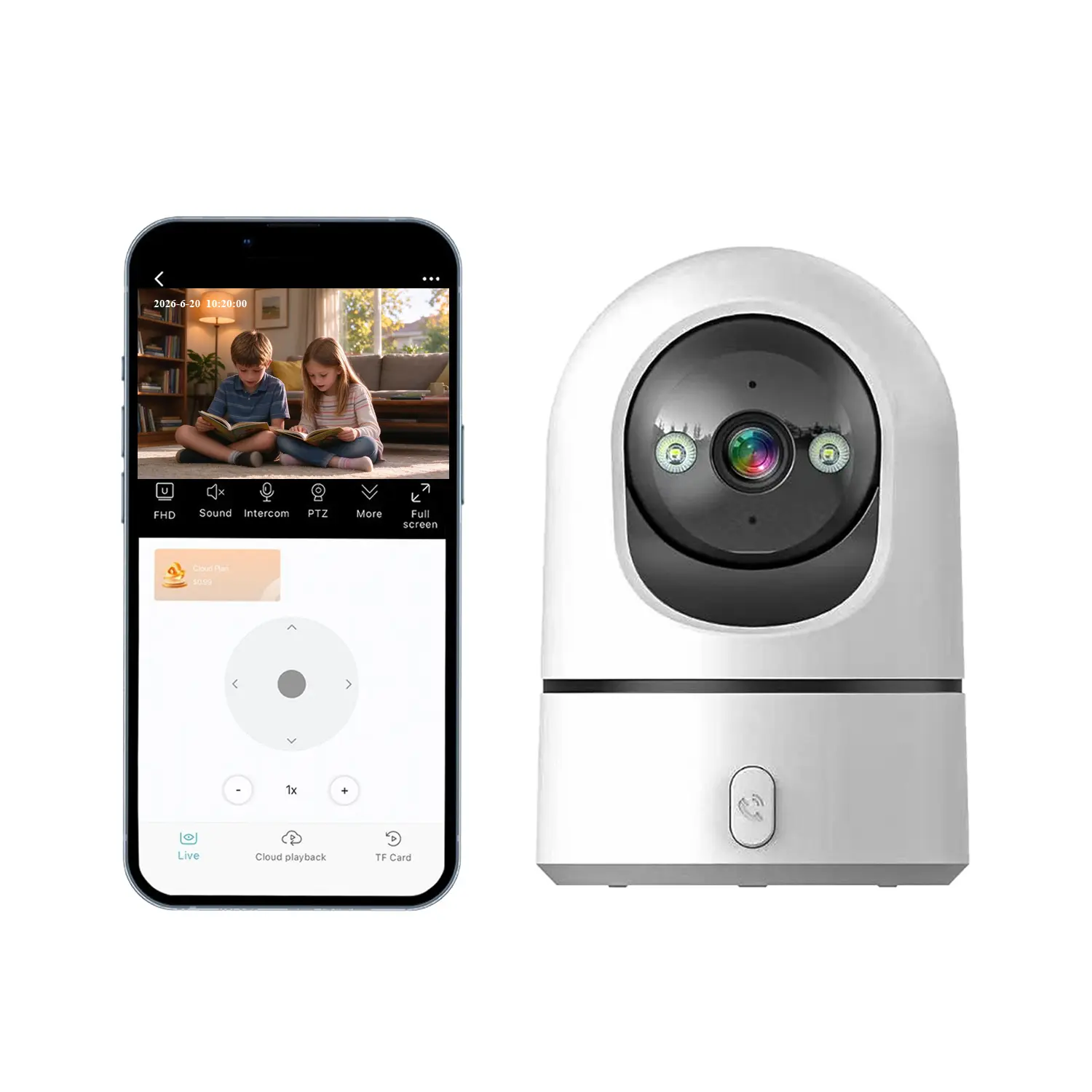 PCGVY Full HD 1080P Stable Wi-Fi Indoor Home Security Camera - 1-Click Call, Night Vision Surveillance, Built-In Speaker, Audio Connection, Wall Mount, Wireless Motion Sensor, Remote Viewing for Elderly,techvibes
