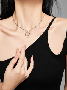 Elegant Cloud Pendant Necklace for Women, Simple Style Ice Transparent Design, Perfect Accessory for Daily Wear