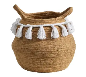 Nearly Natural 11" Boho Chic Handmade Planter with Tassels