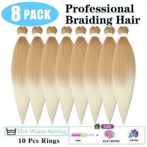 30 Inch  (8 Packs) Stretched Braiding Hair HeatCurl , Braids Versatile Hairstyles or Braiding synthetic Color locs Kinky Curly Hair Bun Tight style cosplay colorful extension hair extension long natural hairpiece woman daily