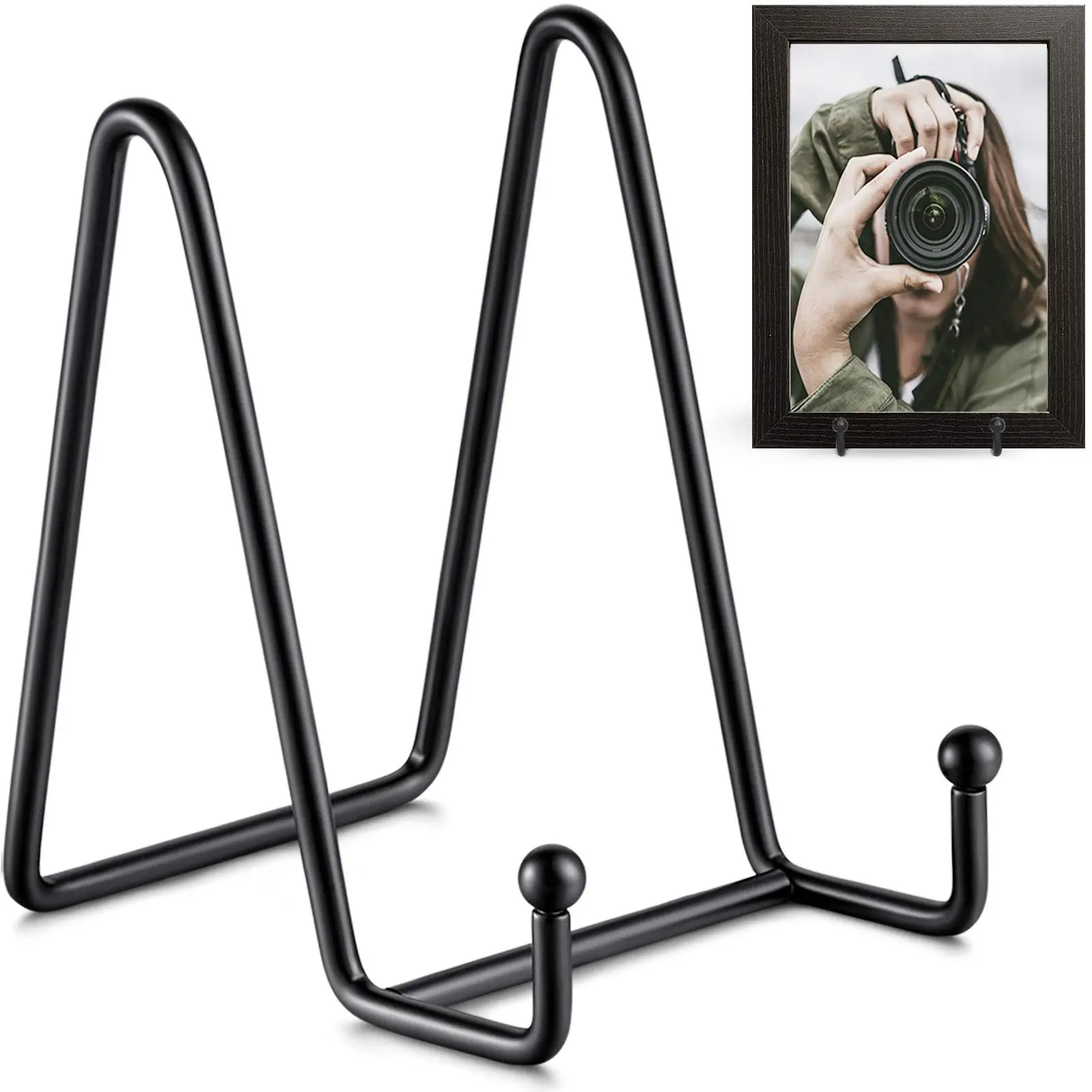 Plate Stands for Display, Metal Frame Holder Stand for Pictures, Decorative Plates, Books, Photo Easel, Versatile Home Decoration