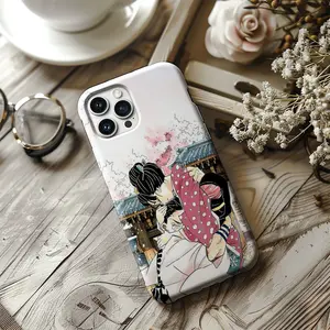 Demon Slayer Anime Phone Case, Hakuji x Koyuki Love & tragedy Tough Case Cover, Kimetsu no Yaiba Japanese Case for lPhone 16 15 14 13 12 17 Air pro max SS23 24 25, Gift for Anime Fan