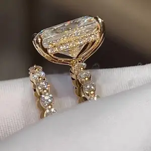 2pcs Women'S Fashion Wedding Ring Set, Suitable for Valentine'S Day, Vacation, Commuting, Dating, Party, Weddings, Engagements, Proposal Rings, Suitable for Wife, Girlfriends, Mothers' Birthdays, Anniversary, New Year Gifts, Suitable for All Seasons